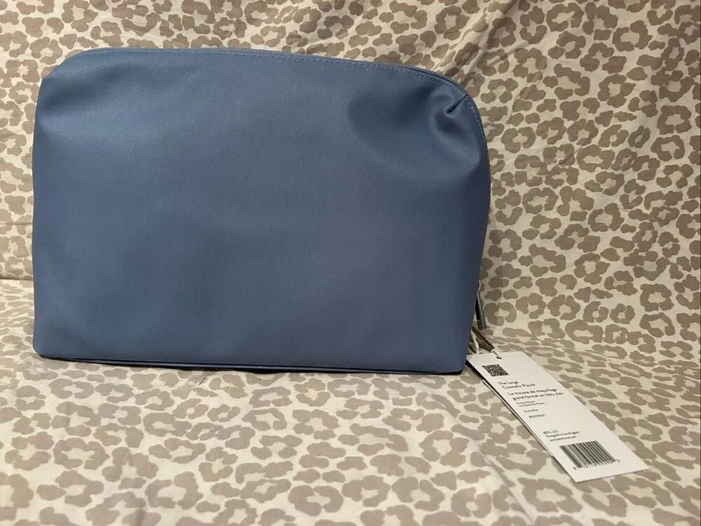 NWT BEIS The Large Cosmetic Pouch in Dusty Blue